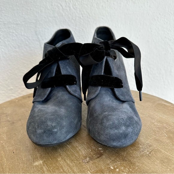 Born Crown Kensi Gray Suede Wedge Lace Up Shoes Size 8 - Picture 2 of 12